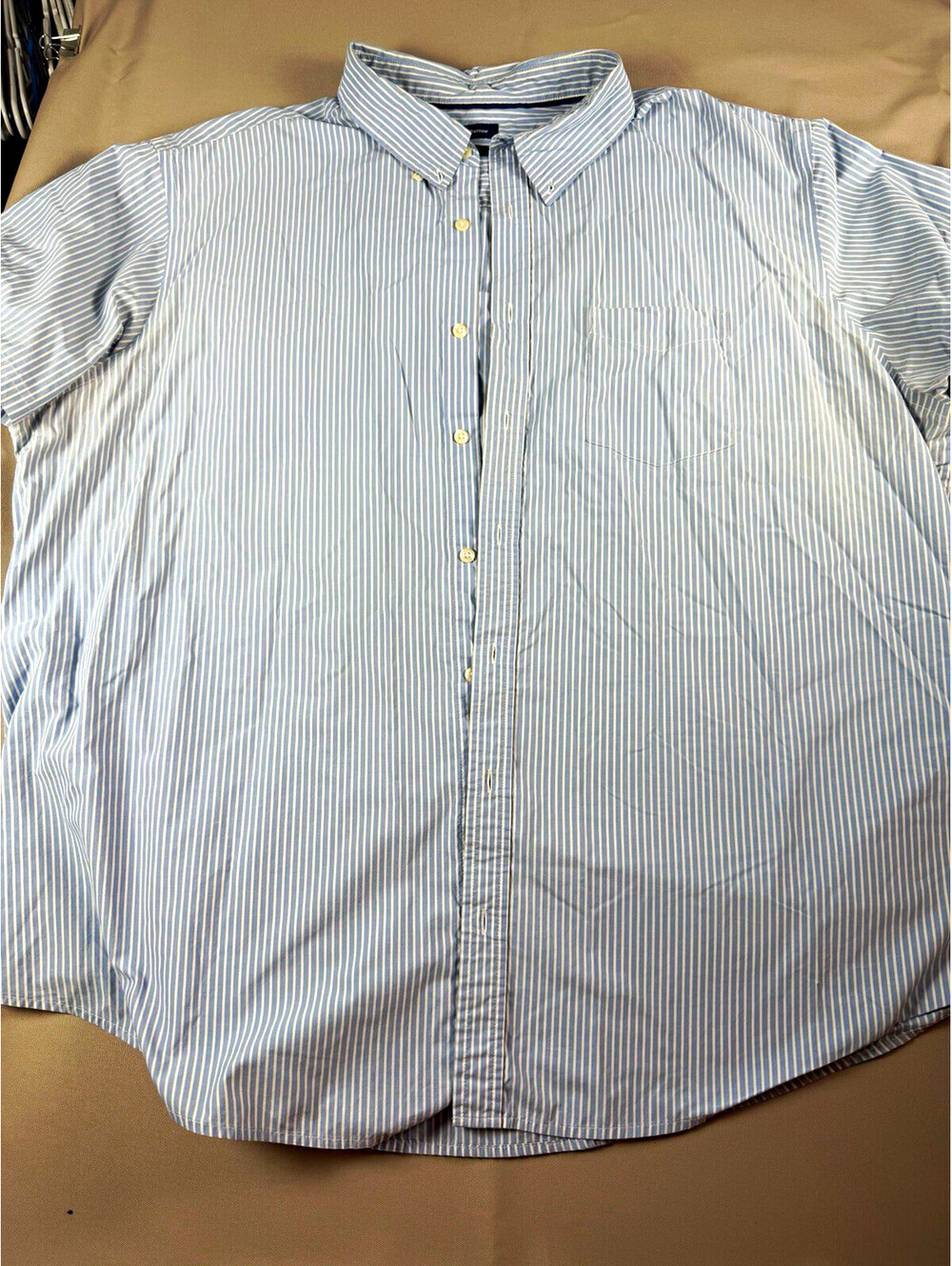 Croft & Barrow Easy Care Classic Fit Dress Shirt Blue/White Striped 3XL Short